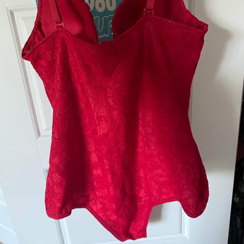 Windsor Red Rhinestone Corset Bodysuit